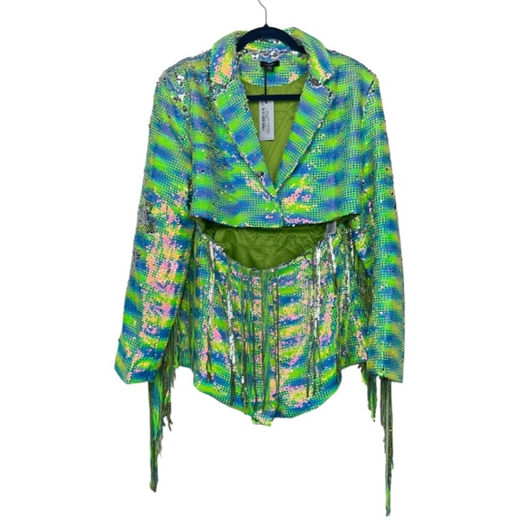 Nasty Gal Fringe Sequin Romper NWT - Picture 4 of 10